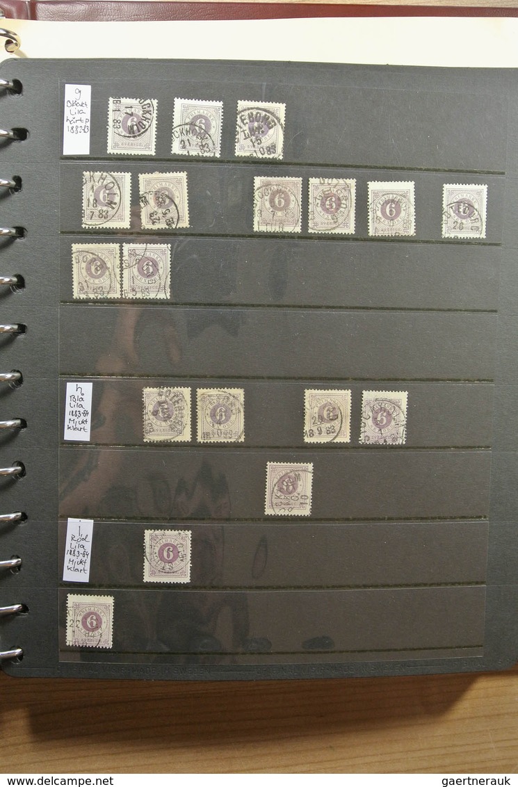 27983 Schweden: 1872-1878. Nice lot numeral stamps of Sweden 1872-1878, specialised on perfs and colors wi