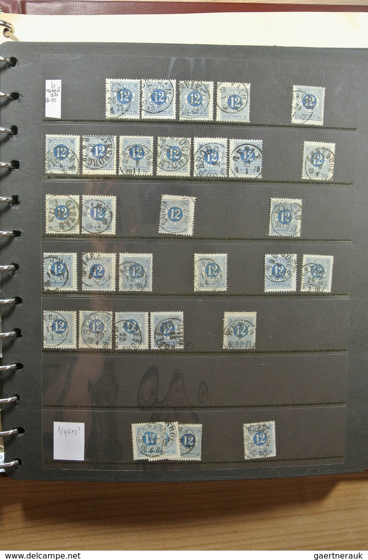 27983 Schweden: 1872-1878. Nice lot numeral stamps of Sweden 1872-1878, specialised on perfs and colors wi