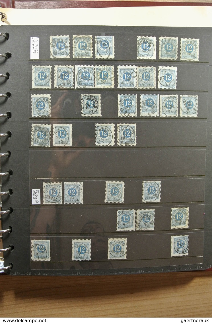 27983 Schweden: 1872-1878. Nice lot numeral stamps of Sweden 1872-1878, specialised on perfs and colors wi