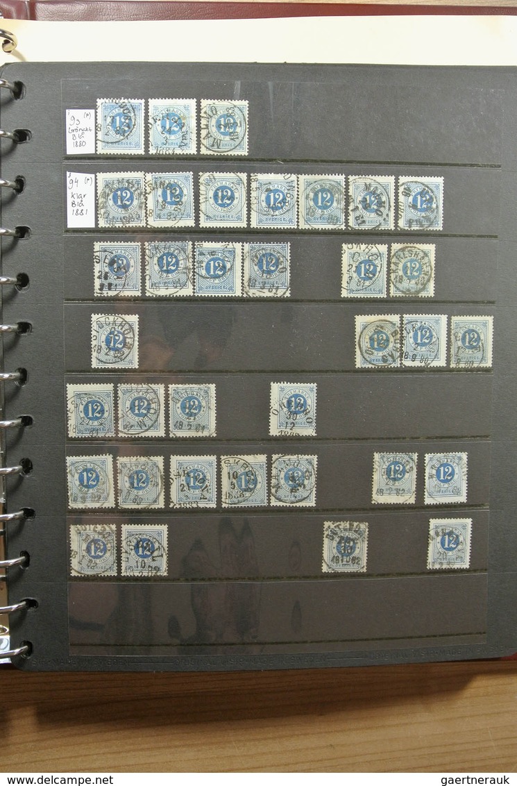 27983 Schweden: 1872-1878. Nice lot numeral stamps of Sweden 1872-1878, specialised on perfs and colors wi