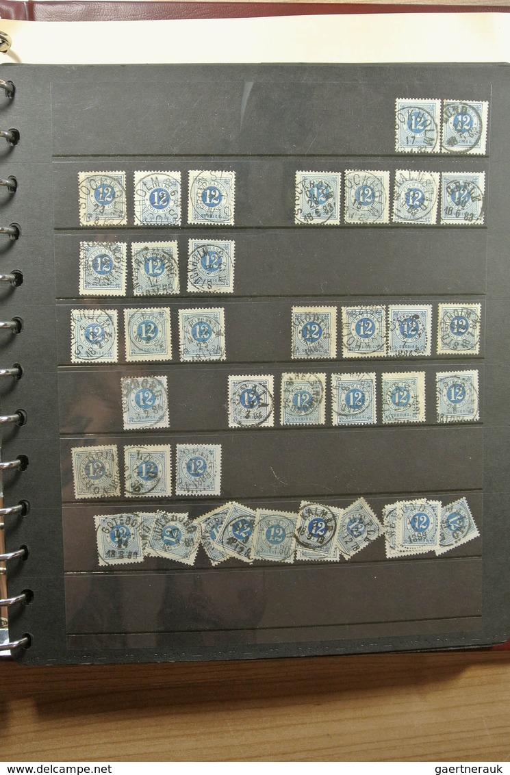 27983 Schweden: 1872-1878. Nice lot numeral stamps of Sweden 1872-1878, specialised on perfs and colors wi