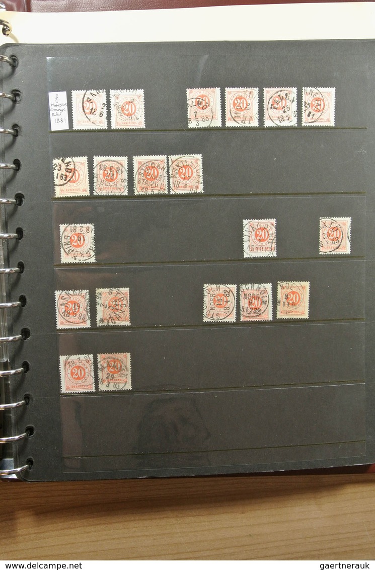 27983 Schweden: 1872-1878. Nice lot numeral stamps of Sweden 1872-1878, specialised on perfs and colors wi