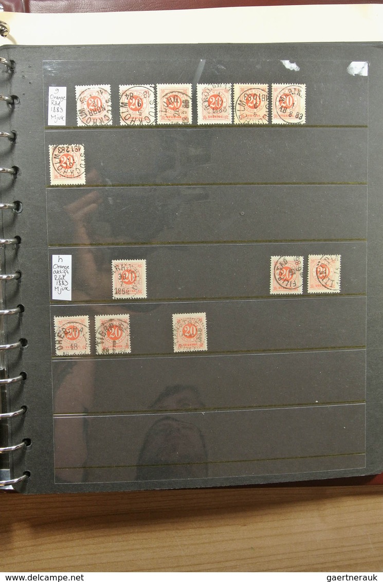 27983 Schweden: 1872-1878. Nice lot numeral stamps of Sweden 1872-1878, specialised on perfs and colors wi