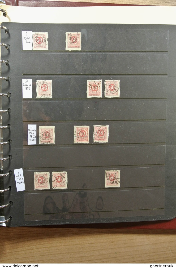 27983 Schweden: 1872-1878. Nice lot numeral stamps of Sweden 1872-1878, specialised on perfs and colors wi