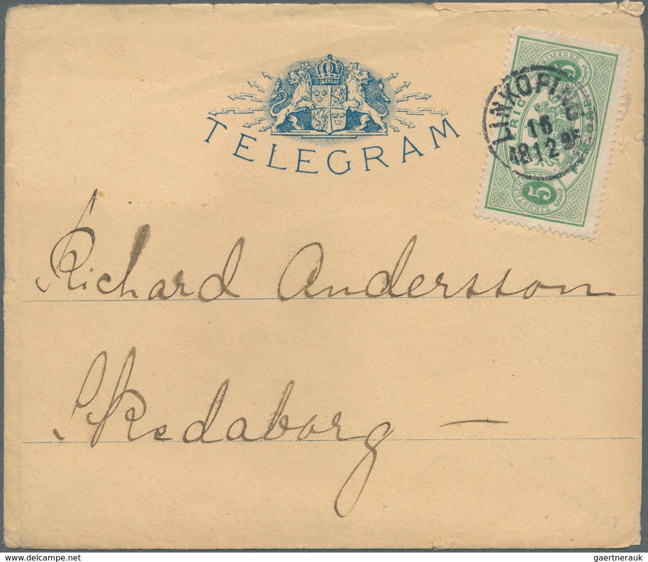 27986 Schweden: 1892/1961, Partie Mit Neun Frankierten Telegramm-Umschlägen, Gratulations-Telegramme (Brie - Neufs