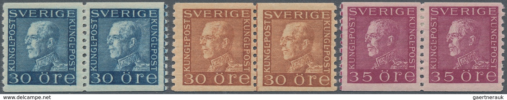 27988 Schweden: 1923/1930, King Gustaf V. Small Duplicated Group With 30öre Greenish Blue (20), 30öre Brow - Neufs