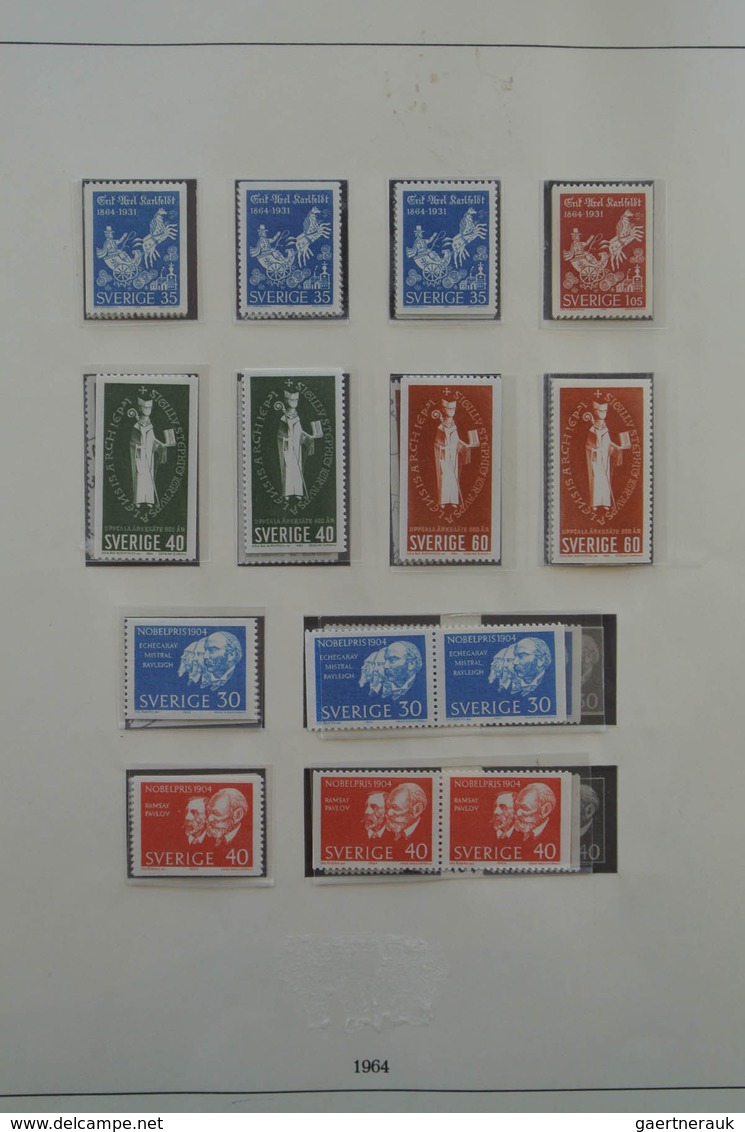 27994 Schweden: 1964-1974. Double (MNH And Used) Collection Sweden 1964-1974 In Lindner Album. - Neufs