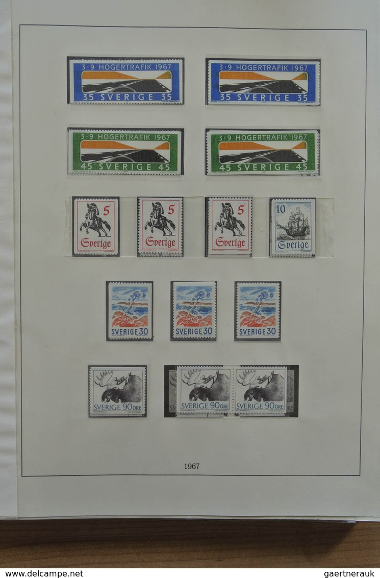 27994 Schweden: 1964-1974. Double (MNH and used) collection Sweden 1964-1974 in Lindner album.