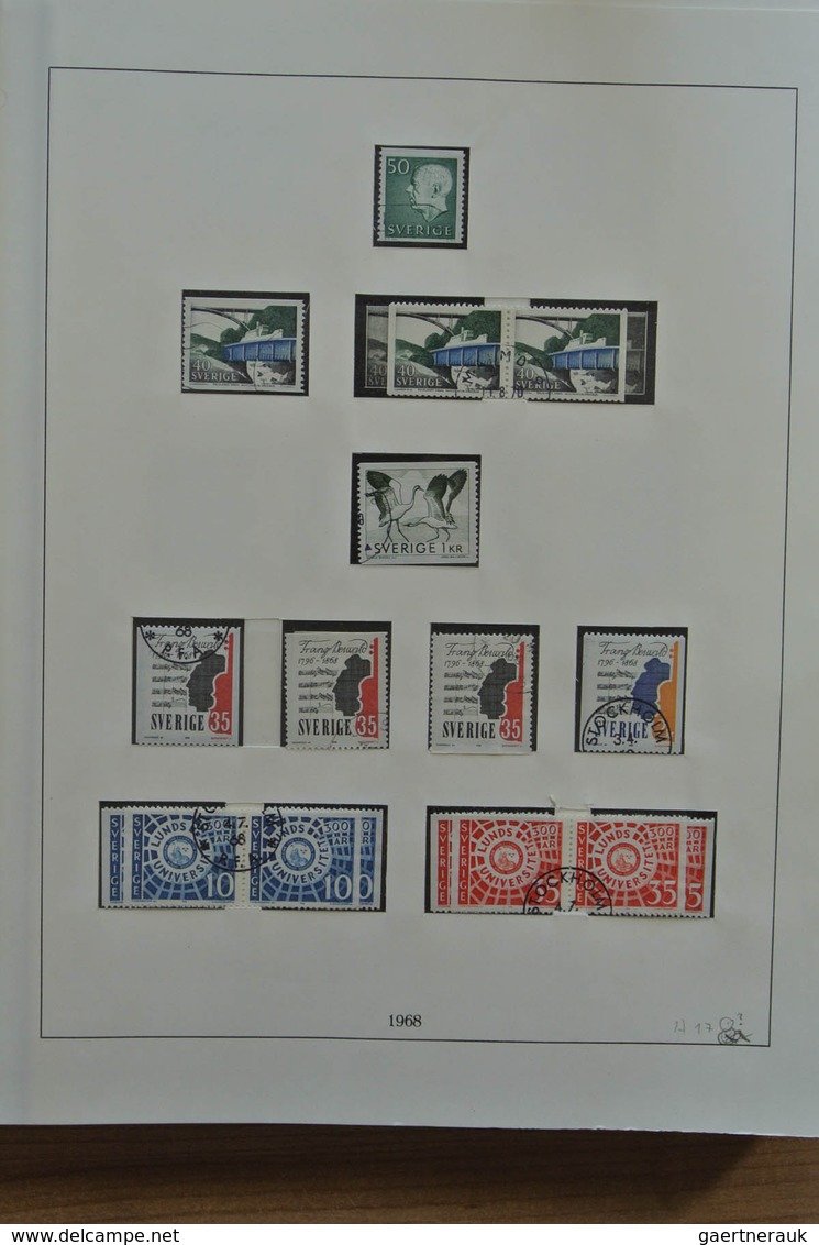 27994 Schweden: 1964-1974. Double (MNH and used) collection Sweden 1964-1974 in Lindner album.