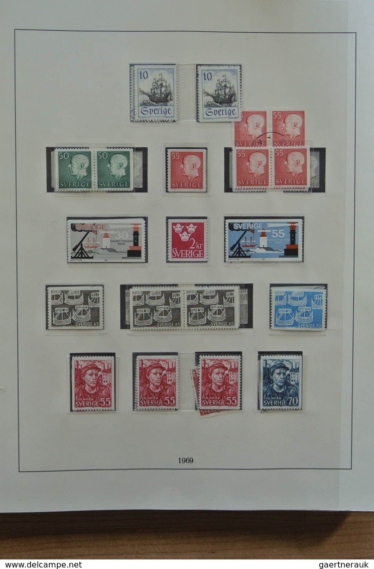 27994 Schweden: 1964-1974. Double (MNH and used) collection Sweden 1964-1974 in Lindner album.