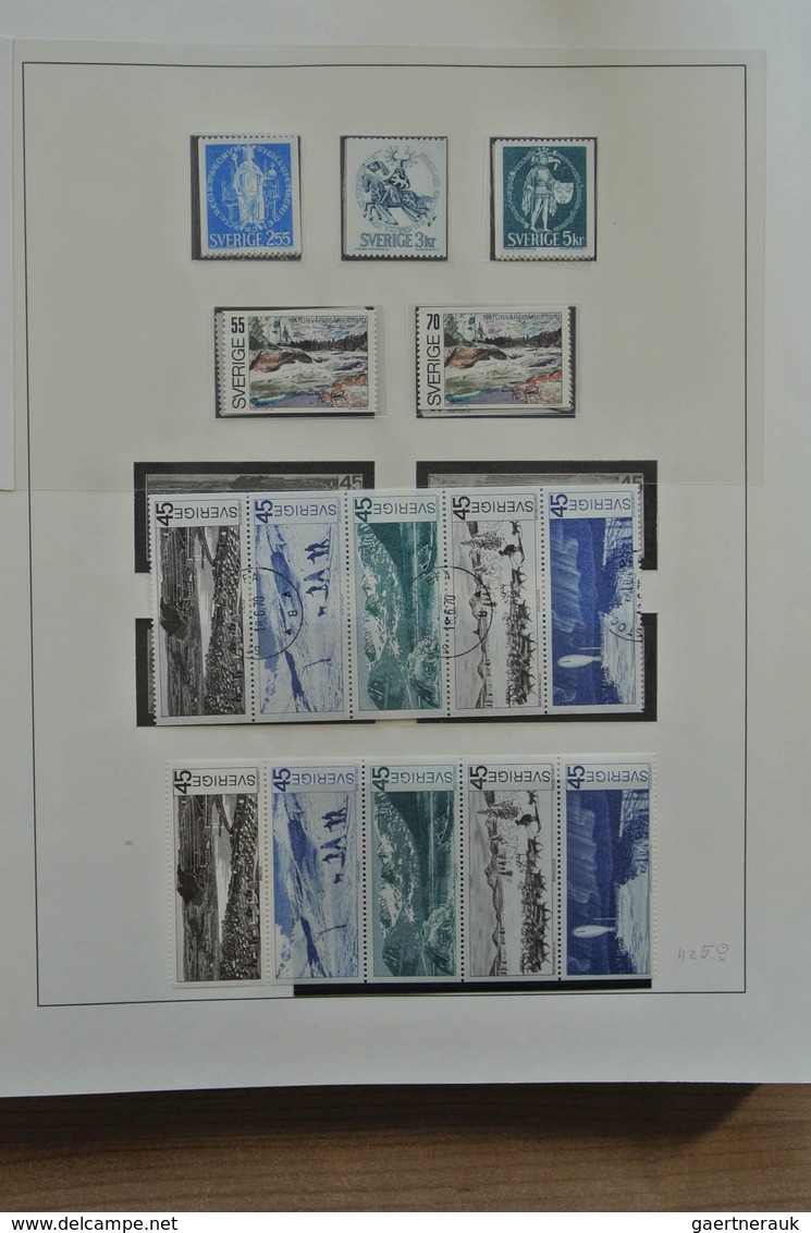 27994 Schweden: 1964-1974. Double (MNH and used) collection Sweden 1964-1974 in Lindner album.