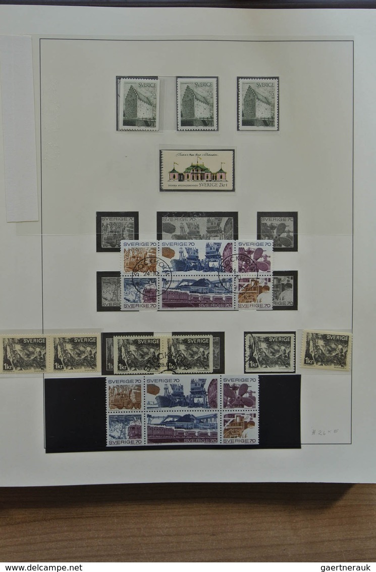 27994 Schweden: 1964-1974. Double (MNH and used) collection Sweden 1964-1974 in Lindner album.