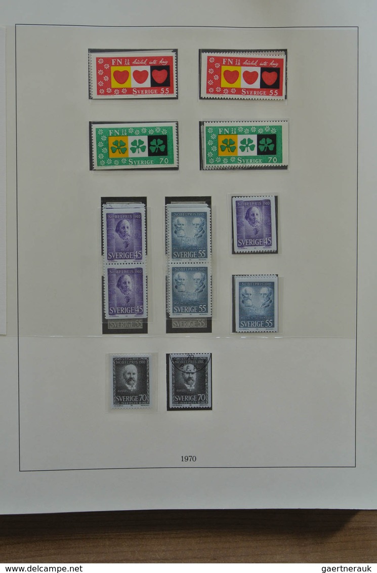 27994 Schweden: 1964-1974. Double (MNH and used) collection Sweden 1964-1974 in Lindner album.