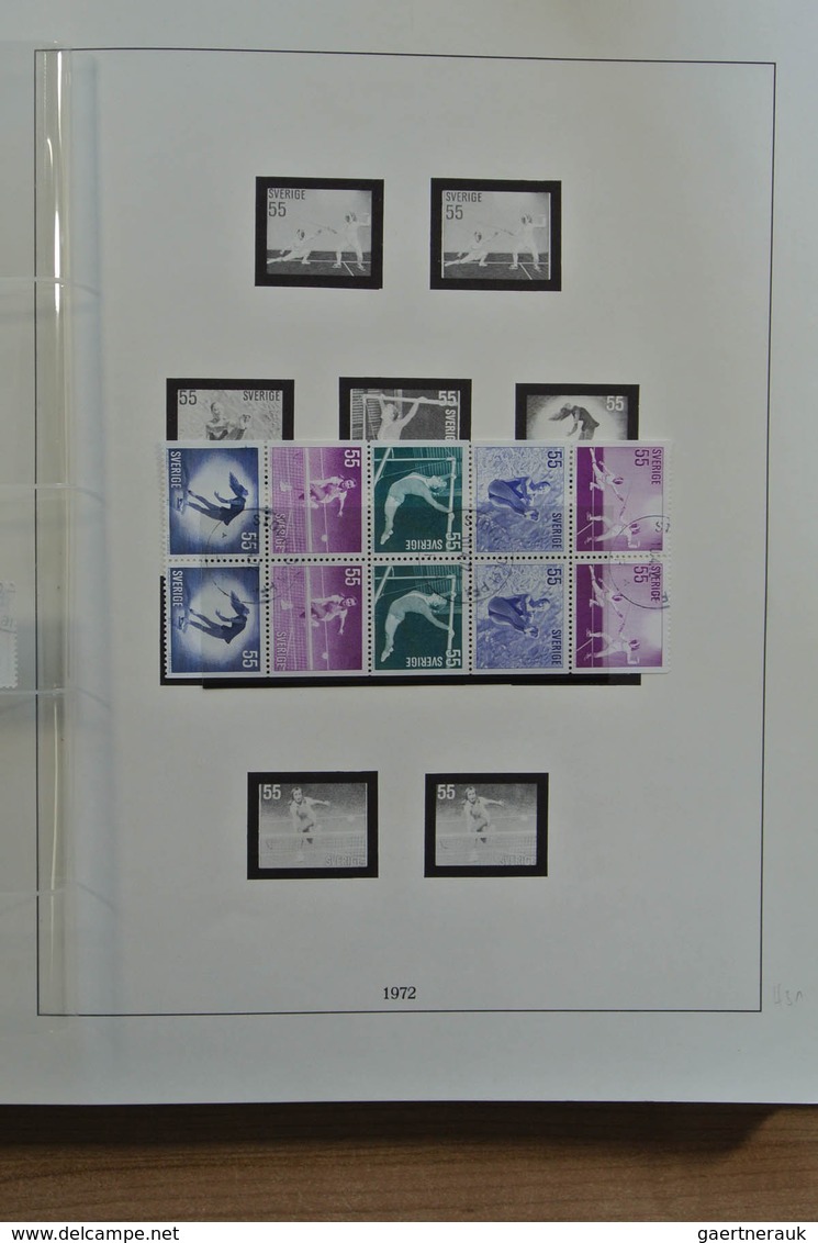 27994 Schweden: 1964-1974. Double (MNH and used) collection Sweden 1964-1974 in Lindner album.