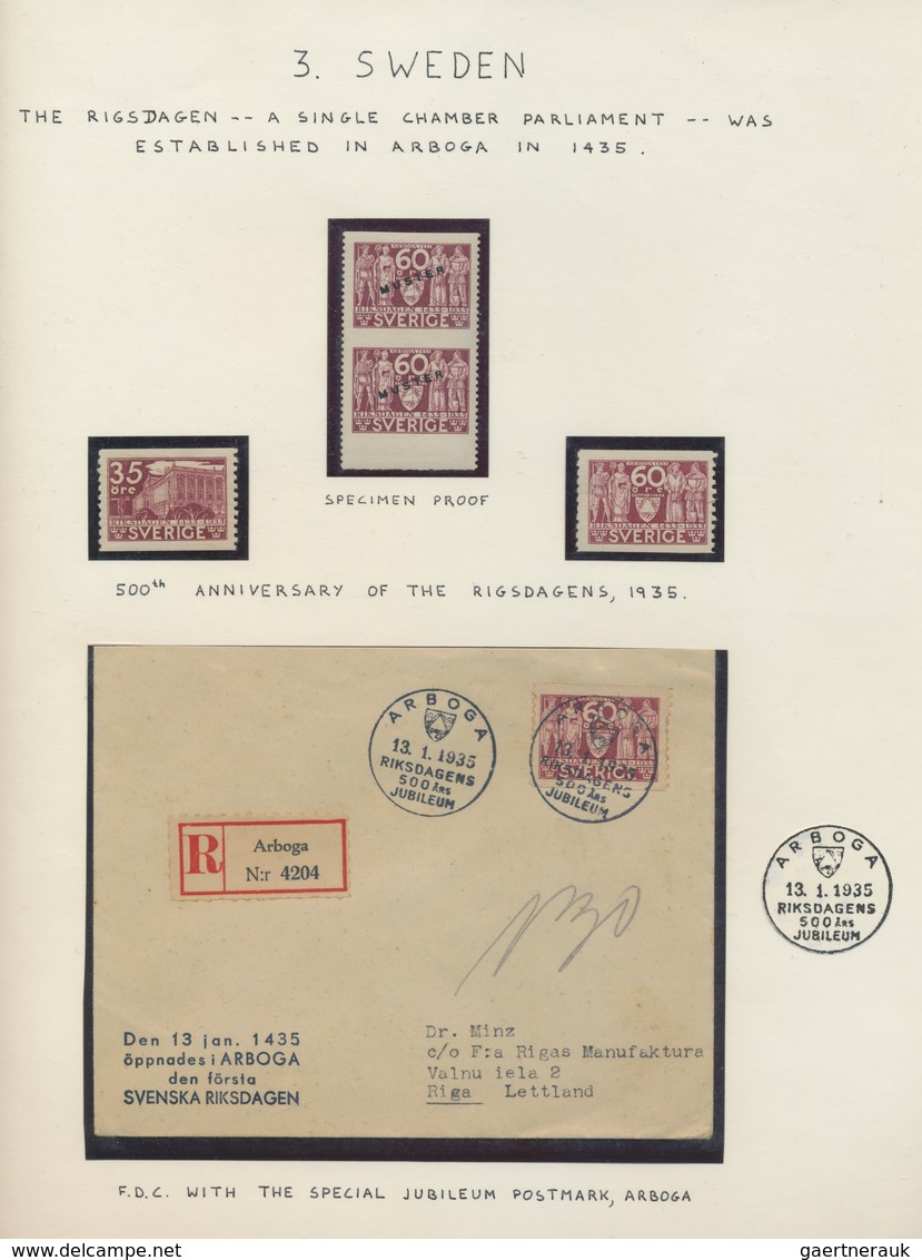 27997 Schweden - Markenheftchen: 1935, Reichstag, Kleine Sammlung, Dabei Komplette Serie In Beiden Zähnung - 1951-80