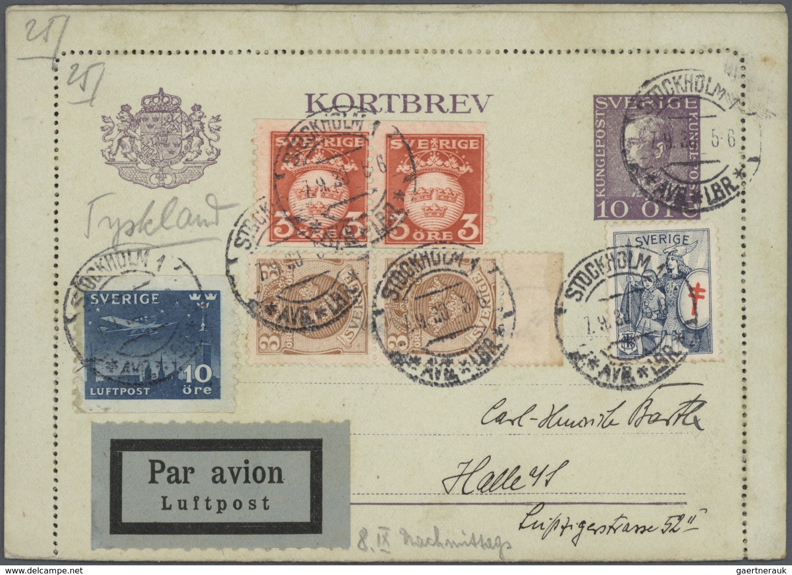 28002 Schweden - Ganzsachen: 1879/1930 (ca.), Very Fine Collection Of Ca. 50 Old Postal Stationeries Inclu - Entiers Postaux