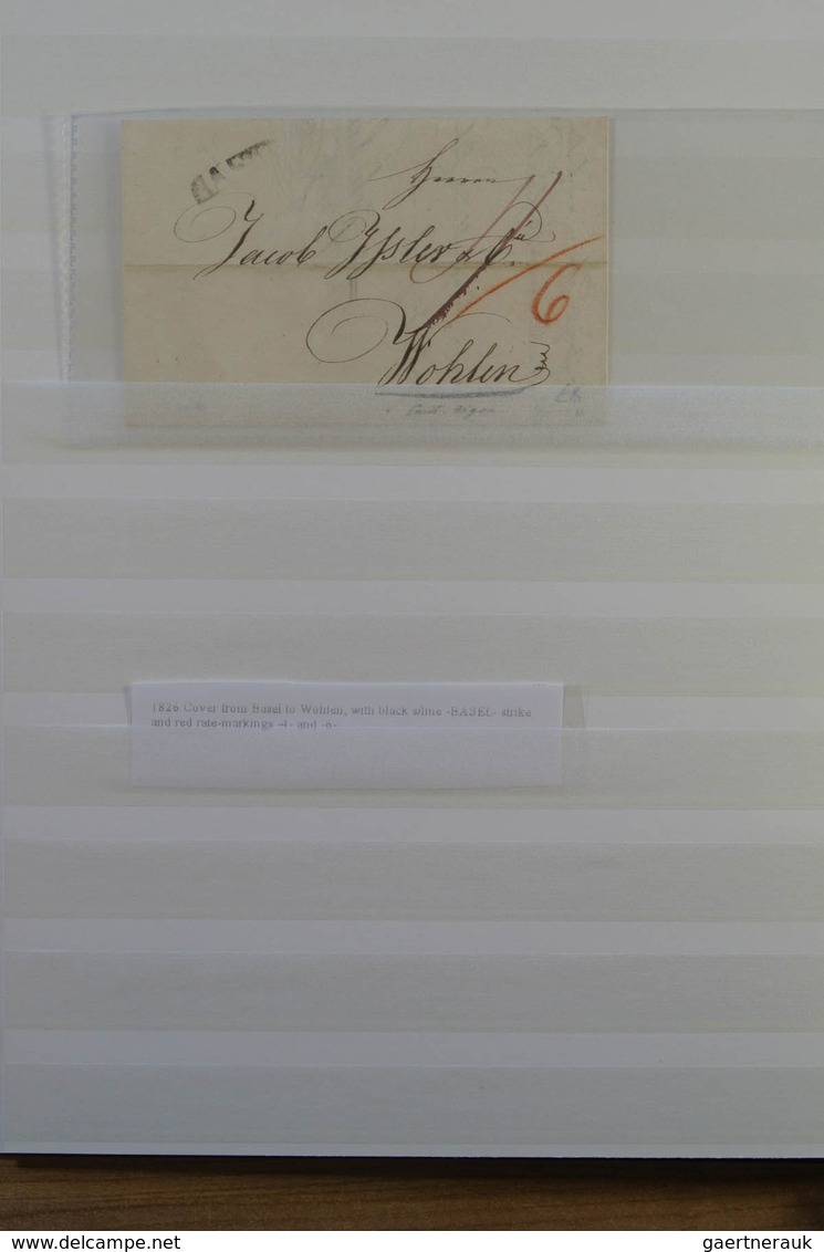 28010 Schweiz: 1826 (!) -1864: Lagerbuch Mit 16 Markenlosen Klassischen Briefen Aus Der Schweiz, Dabei Int - Neufs