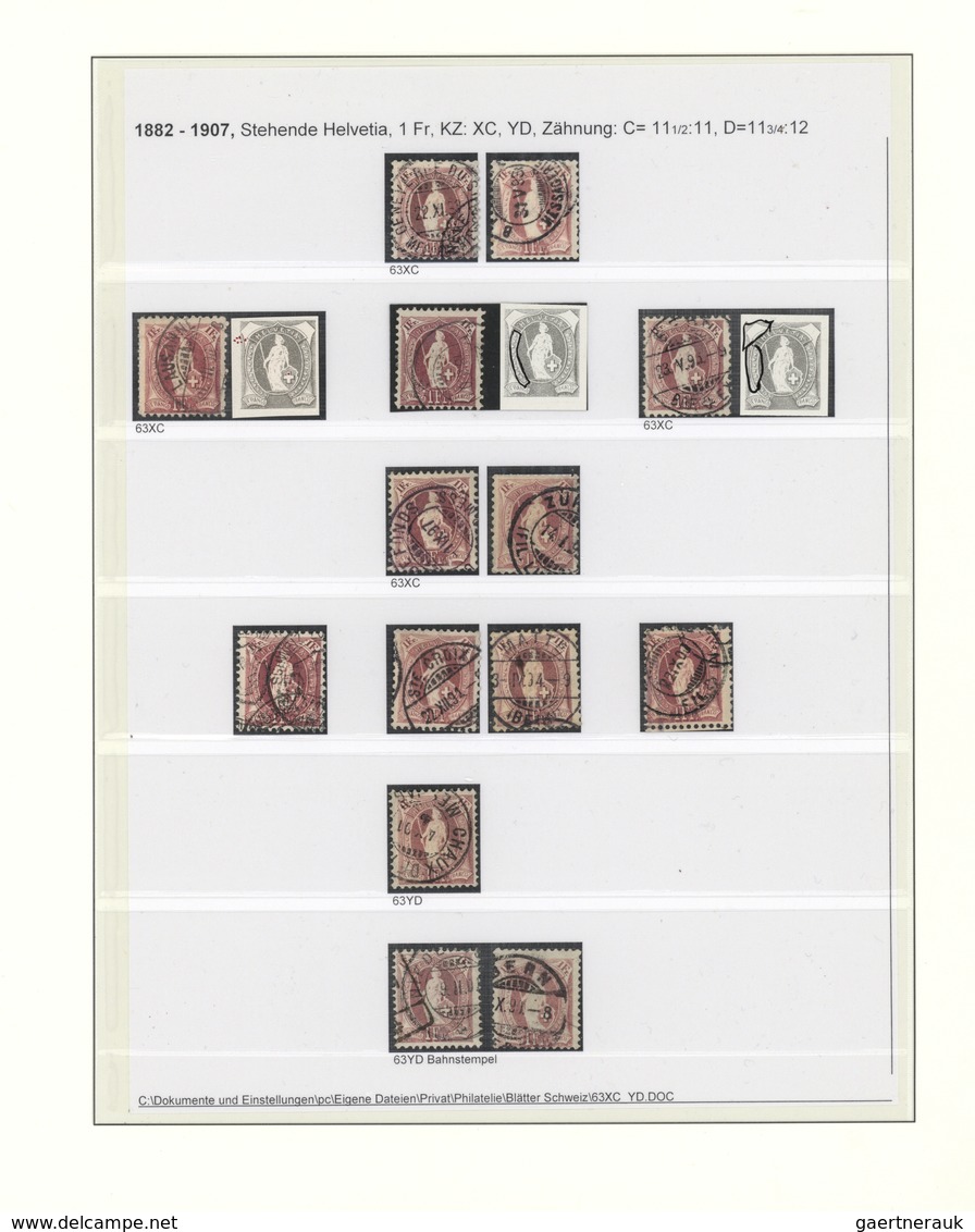 28012 Schweiz: 1843-1992: Sehr umfangreiche und spezialisierte Sammlung gestempelter Marken, zahlreicher B