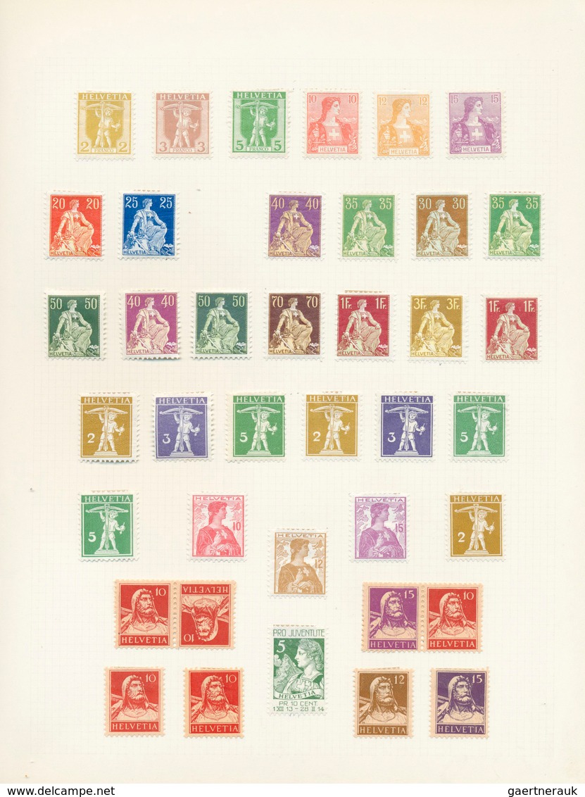 28015 Schweiz: 1845-1960 Ca.: Umfangreiche Sammlung Von Marken Ab Kantonals Im Album, Anfangs Gestempelt, - Neufs