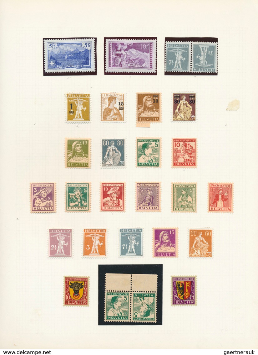 28015 Schweiz: 1845-1960 ca.: Umfangreiche Sammlung von Marken ab Kantonals im Album, anfangs gestempelt,