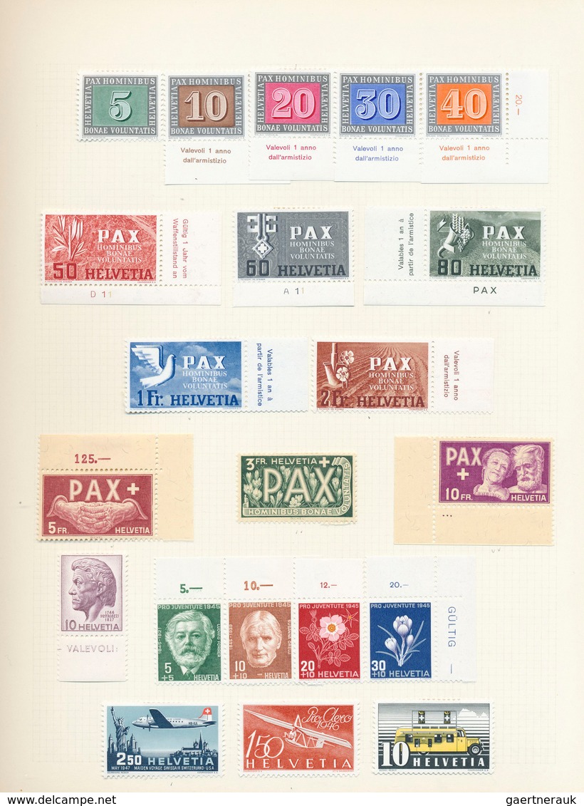 28015 Schweiz: 1845-1960 ca.: Umfangreiche Sammlung von Marken ab Kantonals im Album, anfangs gestempelt,