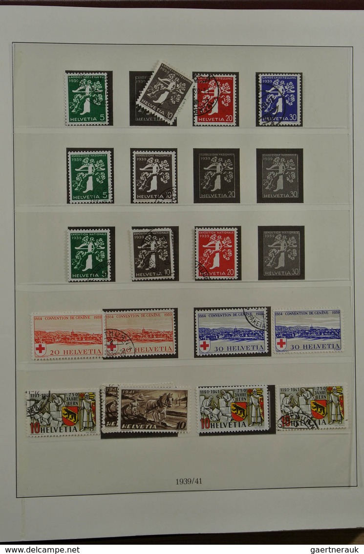 28023 Schweiz: 1850-1968. Nicely filled, partly double, MNH, mint hinged and used collection Switzerland 1