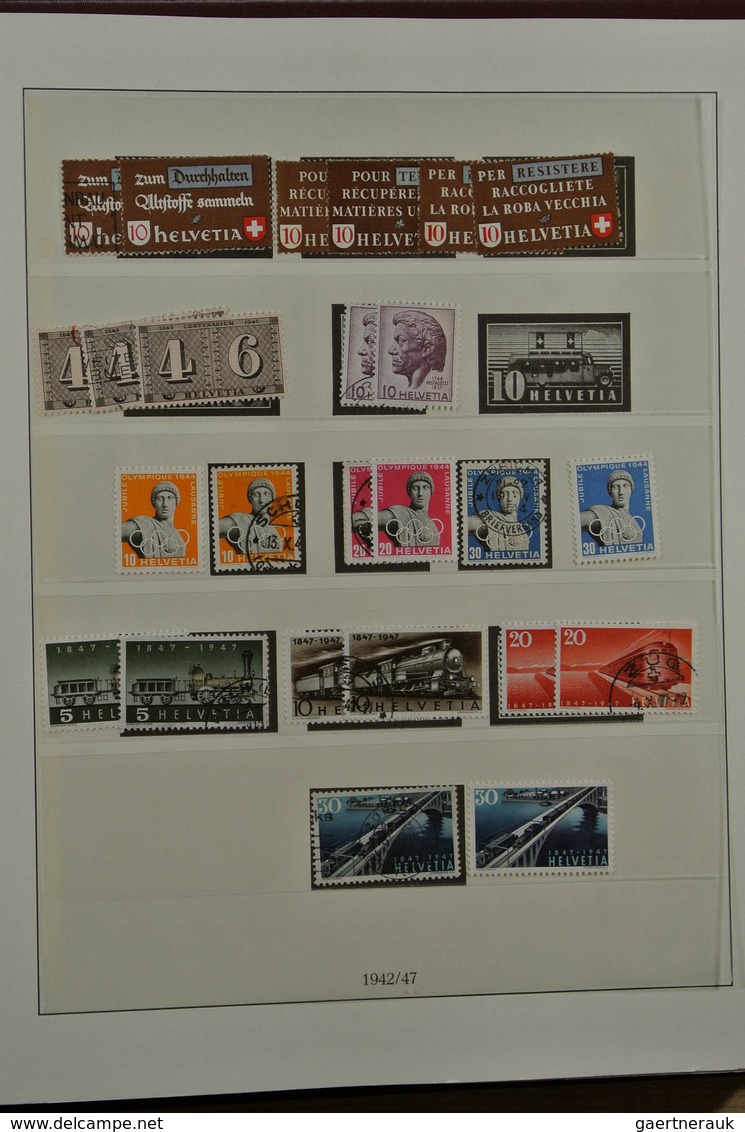 28023 Schweiz: 1850-1968. Nicely filled, partly double, MNH, mint hinged and used collection Switzerland 1