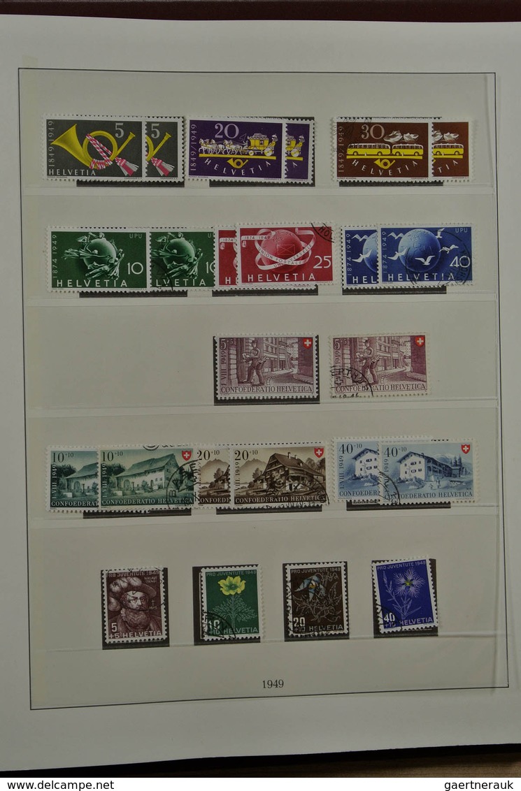 28023 Schweiz: 1850-1968. Nicely filled, partly double, MNH, mint hinged and used collection Switzerland 1