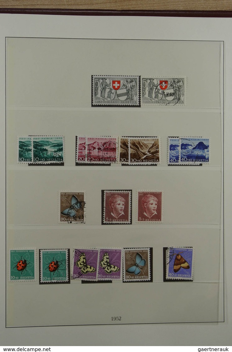 28023 Schweiz: 1850-1968. Nicely filled, partly double, MNH, mint hinged and used collection Switzerland 1