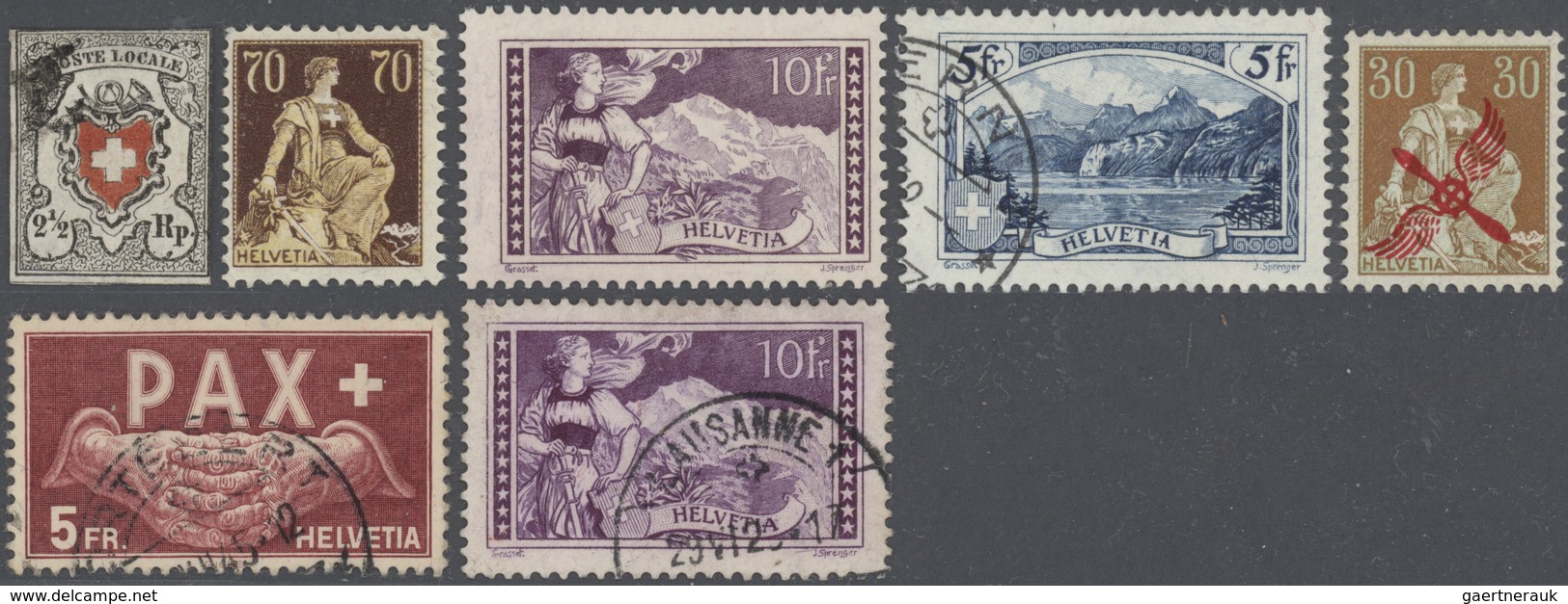 28024 Schweiz: 1850/1965 (ca.), Sammlung Auf Losen Vordruckseiten, In 3 Alben, In Tüten Und Auf Steckkarte - Neufs