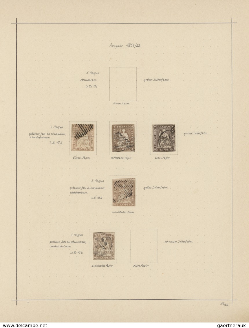 28025 Schweiz: 1850/1961, Saubere, Meist Gestempelte Sammlung Auf Alten Schaubek-Vordrucken, Durchgehend G - Neufs