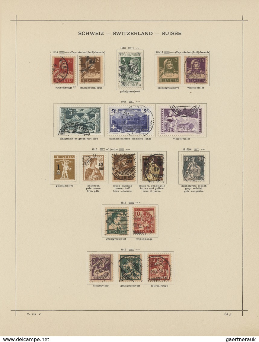 28025 Schweiz: 1850/1961, saubere, meist gestempelte Sammlung auf alten Schaubek-Vordrucken, durchgehend g