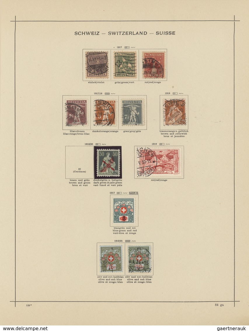 28025 Schweiz: 1850/1961, saubere, meist gestempelte Sammlung auf alten Schaubek-Vordrucken, durchgehend g