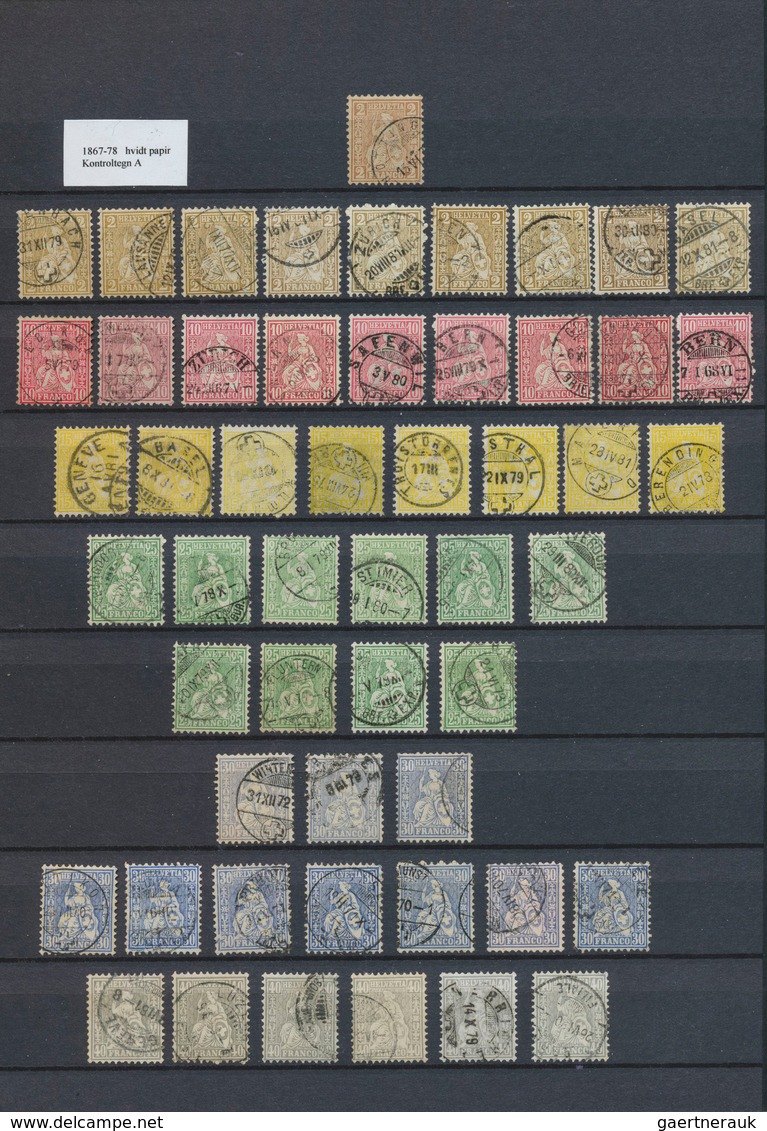 28029 Schweiz: 1850-1908: Umfangreiche, Gestempelte Sammlung Von Mehr Als 1000 Marken, Von Einigen Rayon- - Neufs