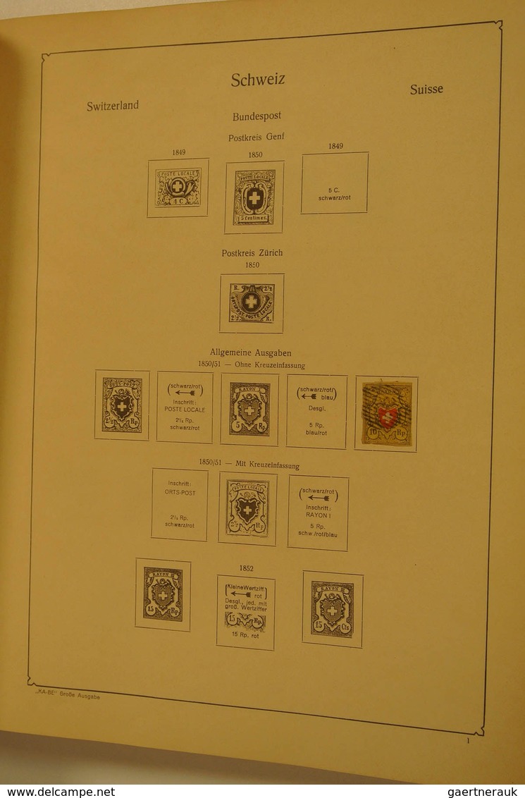 28030 Schweiz: 1851/1970: Gestempelte Schweiz Sammlung Im KABE Album. Gut Gefüllt Auch Im Klassik-Teil, Sp - Neufs