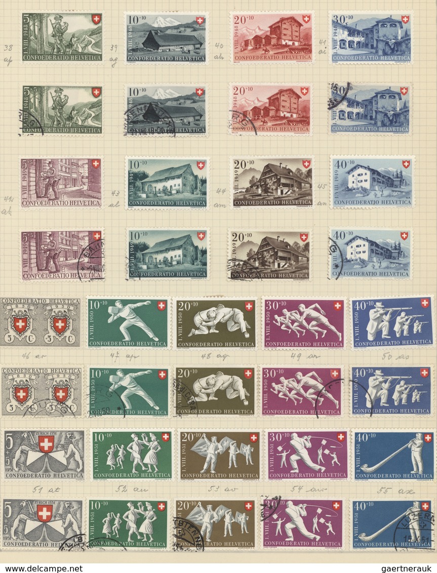 28048 Schweiz: 1870/1990, (ca.), Sammlung Mit Marken In Steckalben, FDCs Und Belegen. Dabei Finden Sich In - Neufs