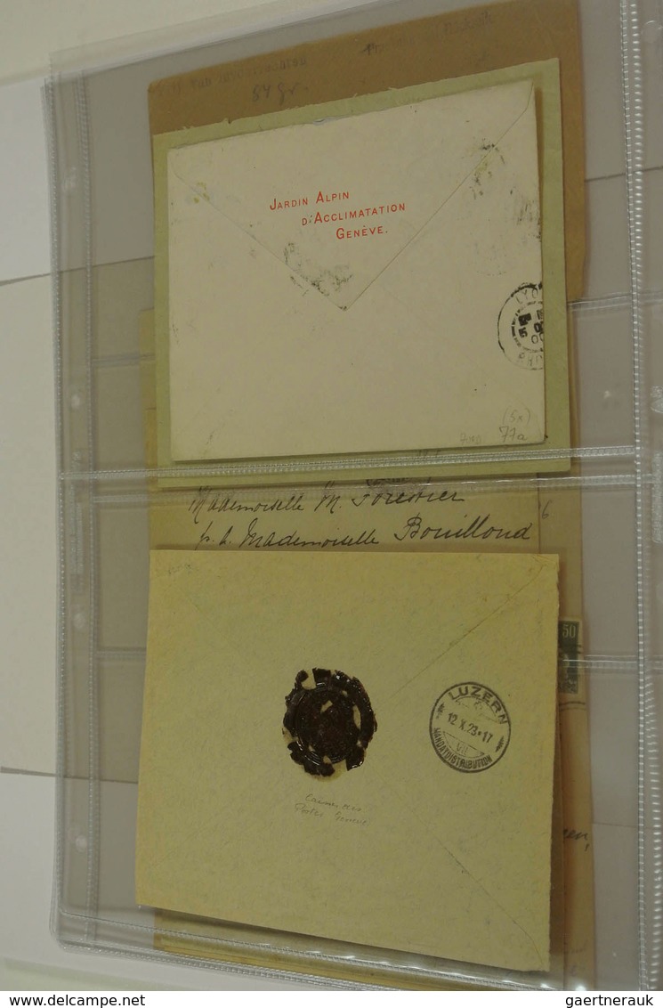 28053 Schweiz: 1890/1929: kleine Sammlung im Ordner von 15 Briefen und Karten mit besseren Einzelfrankatur