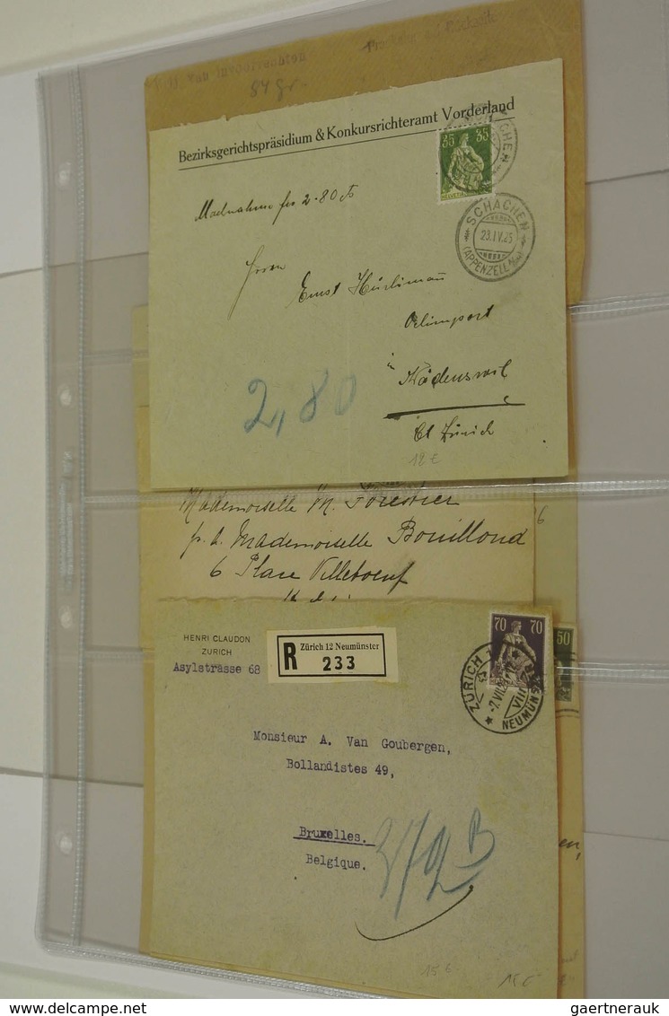 28053 Schweiz: 1890/1929: kleine Sammlung im Ordner von 15 Briefen und Karten mit besseren Einzelfrankatur