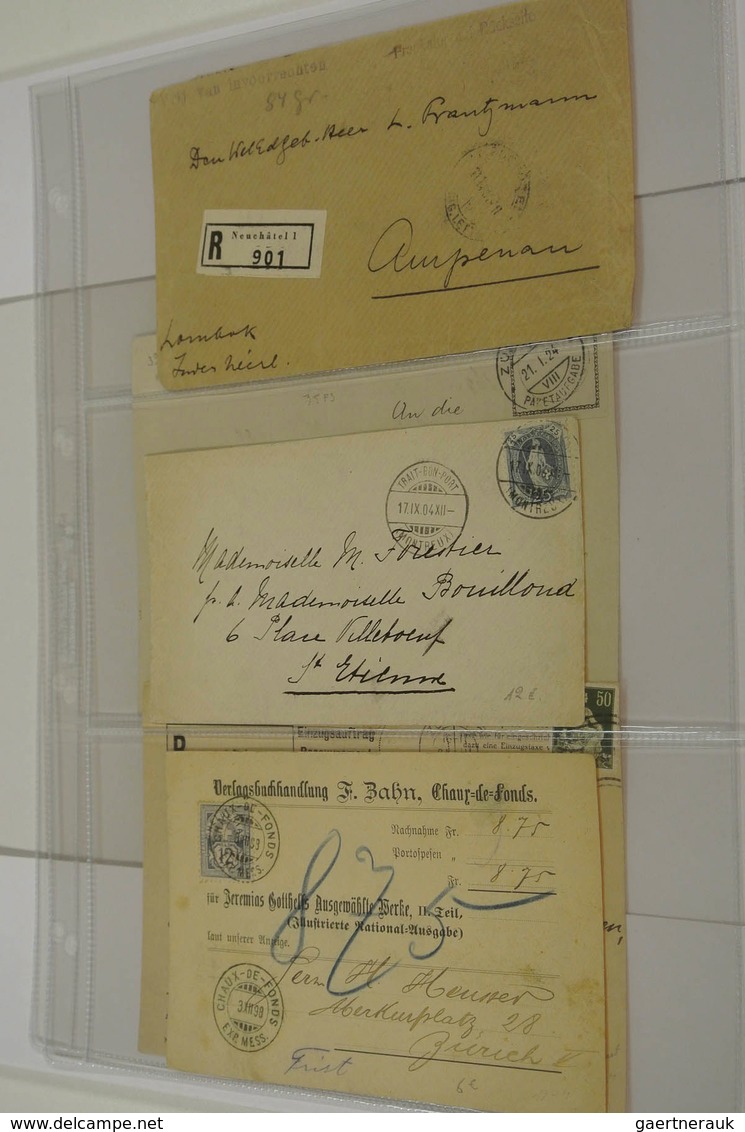 28053 Schweiz: 1890/1929: kleine Sammlung im Ordner von 15 Briefen und Karten mit besseren Einzelfrankatur
