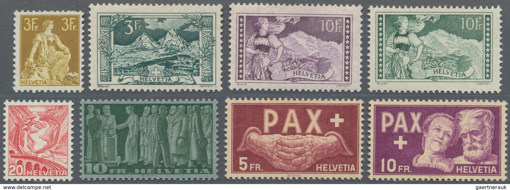 28066 Schweiz: 1907-1970er: Sammlung Der Frei- Und Sondermarken Sowie Der Blocks (bis In Die 1970er Jahre) - Neufs