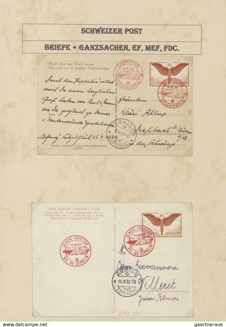 28068 Schweiz: 1907-1947: Saubere Kollektion Von Etlichen Hundert Briefen, Karten, Ganzsachen, FDCs Etc. I - Neufs