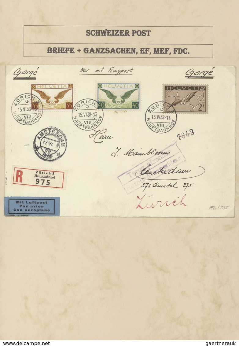 28068 Schweiz: 1907-1947: Saubere Kollektion Von Etlichen Hundert Briefen, Karten, Ganzsachen, FDCs Etc. I - Neufs