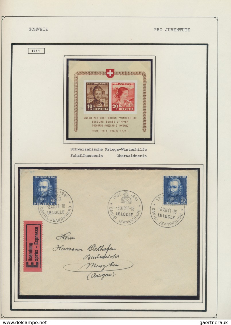 28079 Schweiz: 1912-1975 Pro Juventute: Saubere Sammlung Auf Selbstgestalteten Albenseiten, Mit Fast Allen - Neufs