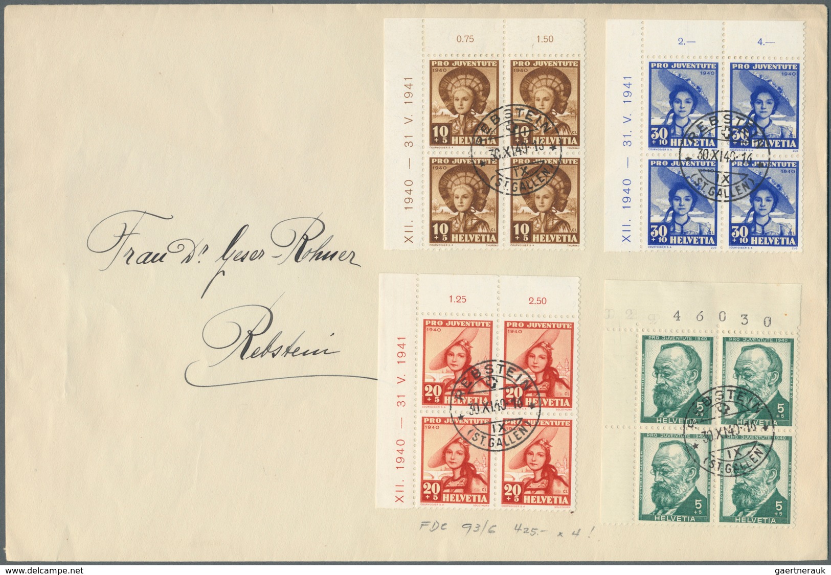 28080 Schweiz: 1912-1962 (meist): Umfangreiche Kollektion Von Rund 230 Briefen, Postkarten Und FDCs, Dabei - Neufs
