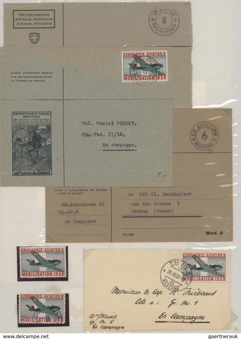 28098 Schweiz: 1939/1945, Interessante Sammlung Der Mobilmachung Und Feldpost Der Schweizerischen Fliegert - Neufs