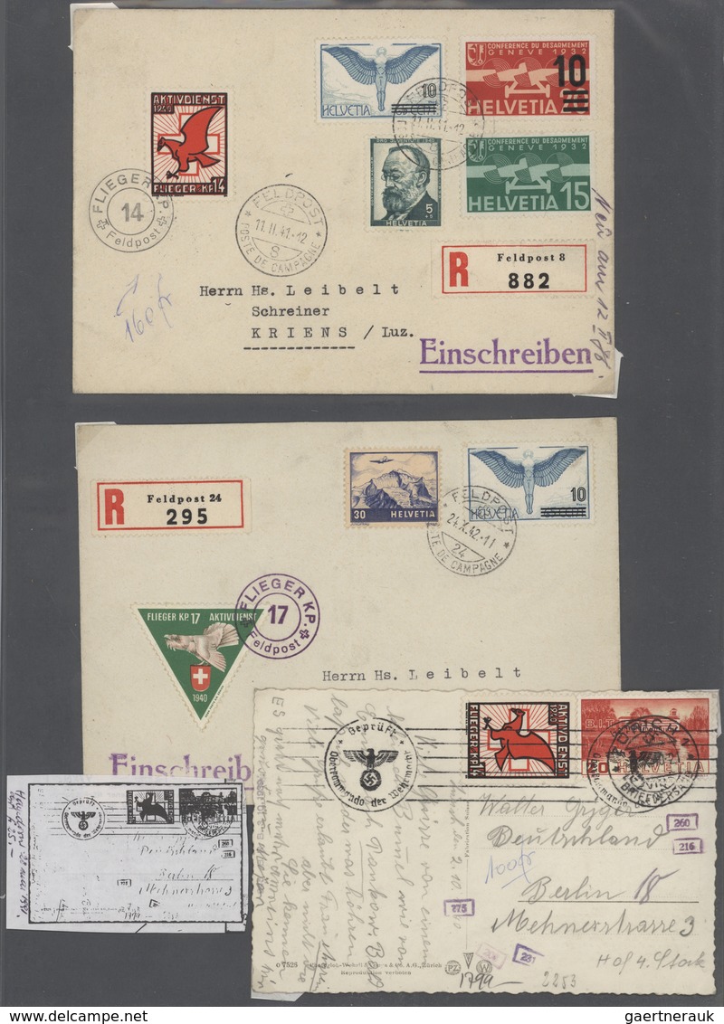 28098 Schweiz: 1939/1945, Interessante Sammlung Der Mobilmachung Und Feldpost Der Schweizerischen Fliegert - Neufs