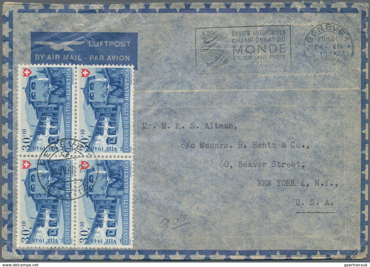 28102 Schweiz: 1940/60(ca.), Sehr Schöner Posten Von Ca. 200 LuPo-Briefen Aus Einer Schweiz-USA Korrespond - Neufs