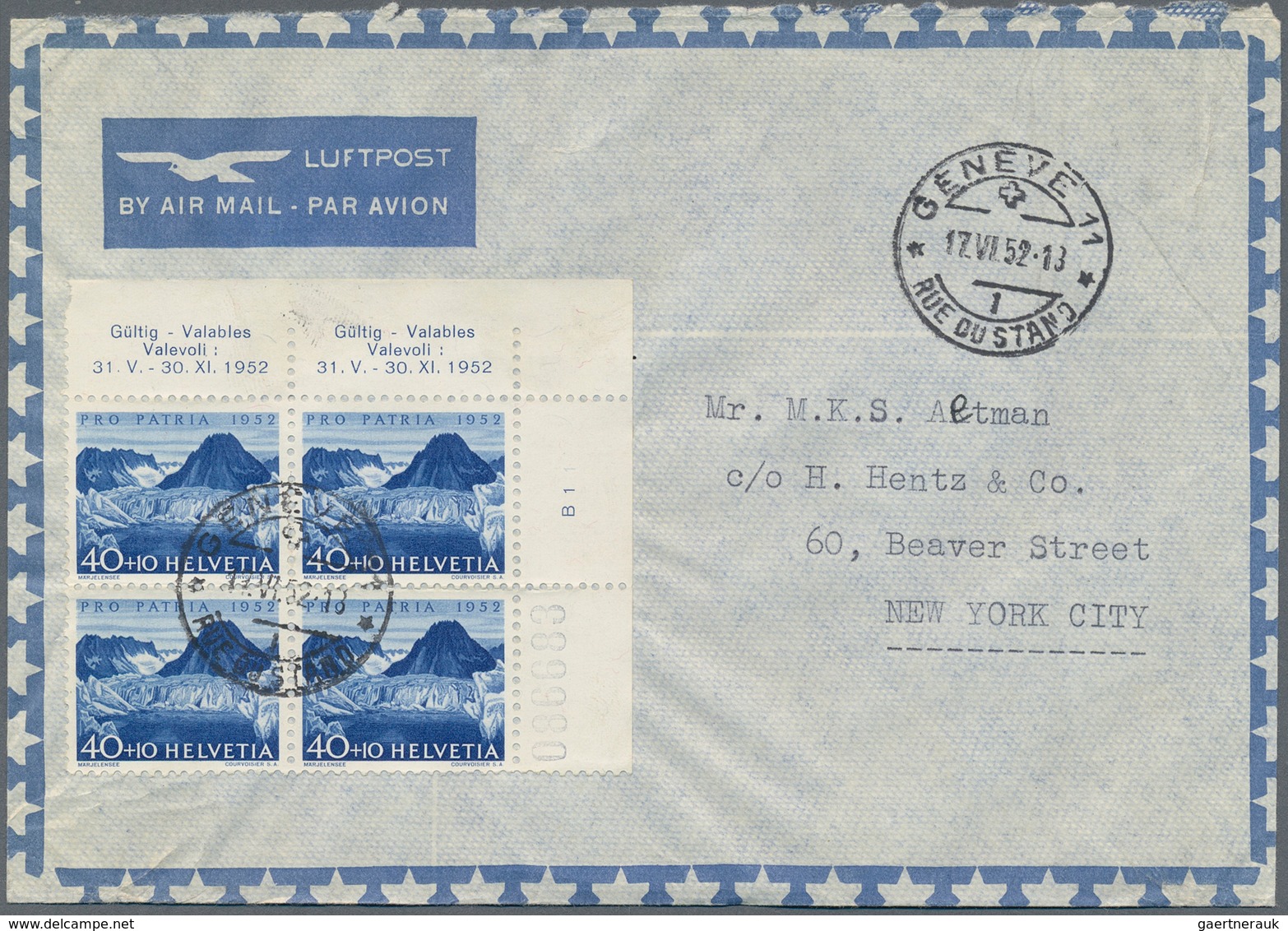 28103 Schweiz: 1940/60(ca.), Sehr Schöner Posten Von Ca. 125 LuPo-Briefen Aus Einer Schweiz-USA Korrespond - Neufs