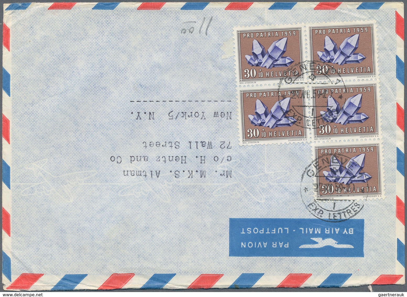 28103 Schweiz: 1940/60(ca.), Sehr Schöner Posten Von Ca. 125 LuPo-Briefen Aus Einer Schweiz-USA Korrespond - Neufs