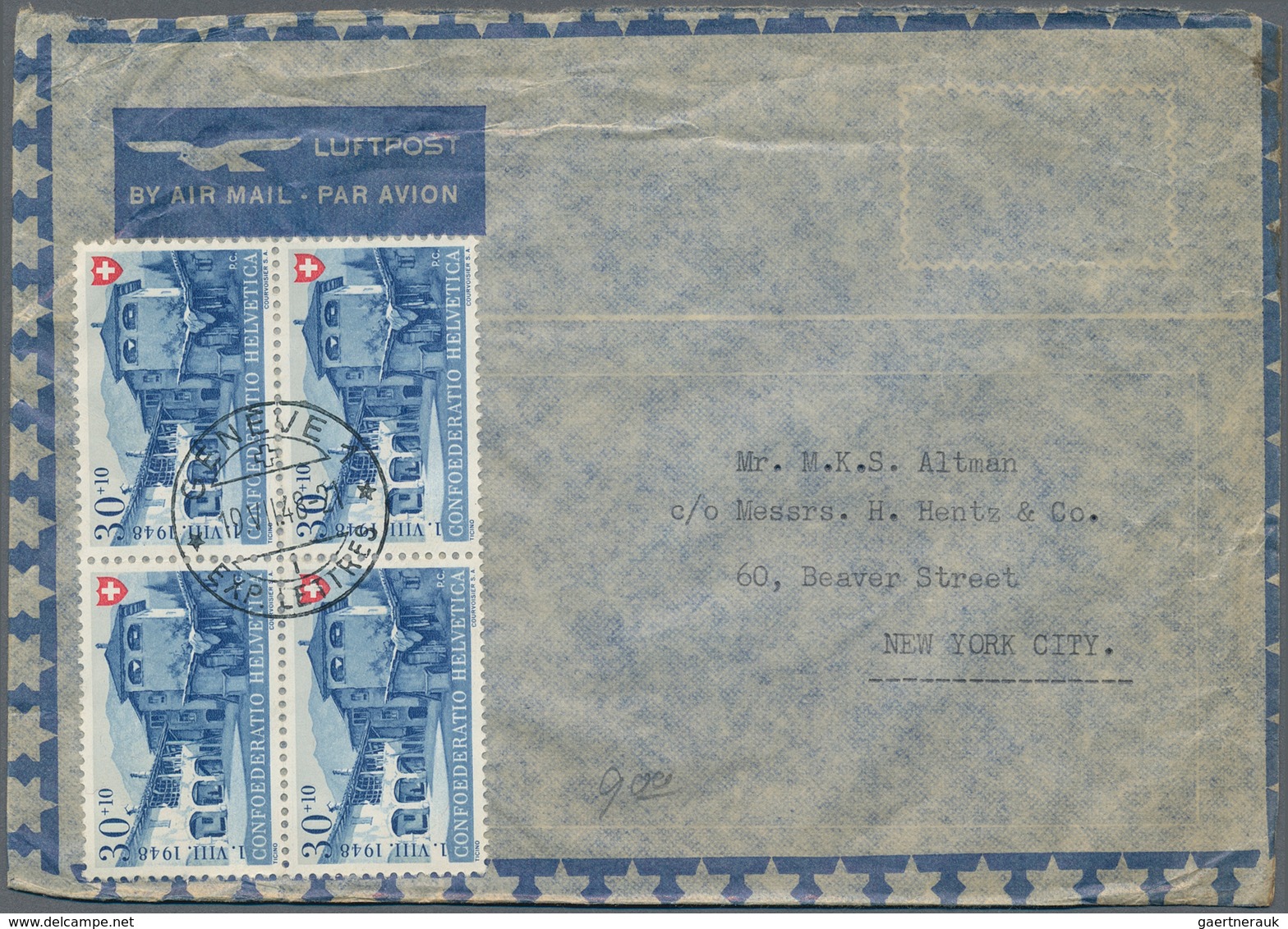 28103 Schweiz: 1940/60(ca.), Sehr schöner Posten von ca. 125 LuPo-Briefen aus einer Schweiz-USA Korrespond